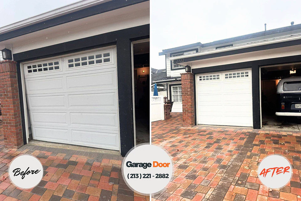 Before and after: garage door repair Sparkill, NY